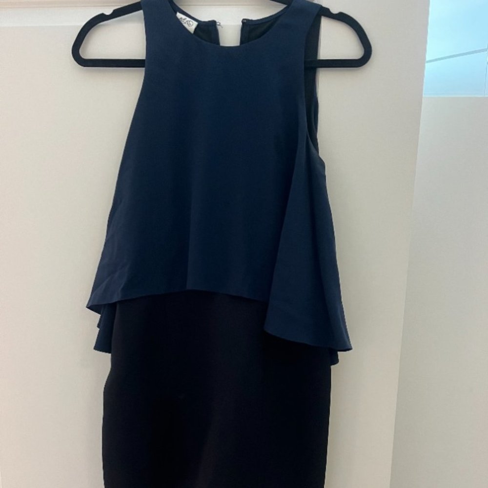 Ali Ra Blue Silk Overlay Dress, Size 4
